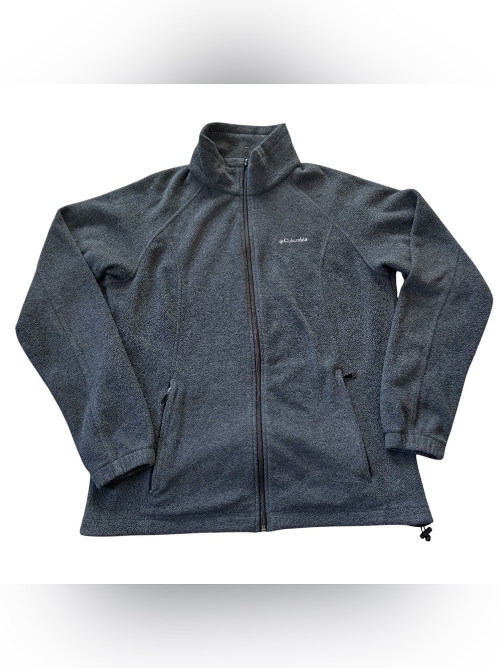Columbia Women’s Large Gray Full Zip Fleece Jacket Outdoor Hiking Zip Pockets